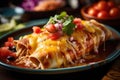 Tasty food of Mexican enchiladas. AI generated