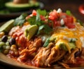 Tasty food of Mexican enchiladas. AI generated