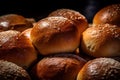 Close-up of tasty healthy artisan multigrain bread rolls