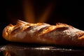 "Close-up of tasty slices of healthy artisan French baguette bread loaf Royalty Free Stock Photo