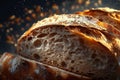 Close-up of tasty slices of healthy artisan multigrain bread Royalty Free Stock Photo