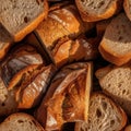Close-up of tasty slices of healthy artisan multigrain bread Royalty Free Stock Photo