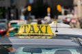 Taxi roof sign in Toronto, Canada