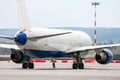 Close up of a taxiing airliner