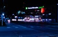 Close up TD Ameritrade Park at Cuming Street Omaha Nebraska at night