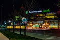 Close up TD Ameritrade Park at Cuming Street Omaha Nebraska at night