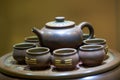Close-up of teapot and tea sets of traditional Chinese tea drinking culture Royalty Free Stock Photo