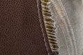 Close-up Tear of Brown Car Seats Patterned Royalty Free Stock Photo