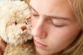 Close up teenage girl with cuddly toy Royalty Free Stock Photo