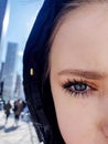 Close Up of Teenage Girl Eye With Mascara Royalty Free Stock Photo