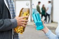 Close Up Of Teenage Group Drinking Alcohol Royalty Free Stock Photo