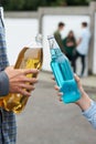 Close Up Of Teenage Group Drinking Alcohol Royalty Free Stock Photo