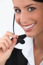 Close up of a telephonist Royalty Free Stock Photo