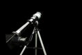 Close up of telescope eyepiece over black Royalty Free Stock Photo