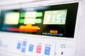 Close up of Temp monitor of baby incubator in the hospital with show the number of temperatures Royalty Free Stock Photo