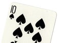 Close up of a ten of spades playing card. Royalty Free Stock Photo