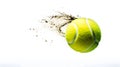 Close-up of a tennis ball in motion