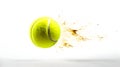 Close-up of a tennis ball in motion