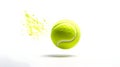 Close-up of a tennis ball in motion