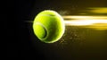 Close-up of a tennis ball in motion