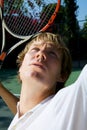 Close Up of Tennis Serve Royalty Free Stock Photo