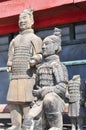 Close-up of terra cotta warrior in various poses Royalty Free Stock Photo