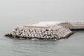 Close-up tetrapods as the  seawalls and breakwaters Royalty Free Stock Photo