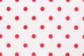 Textile fabric polka dot background white and red texture.