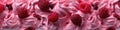 Close Up Texture Of Cherry Garcia Ice Cream. Banner. Panorama. Generative AI Royalty Free Stock Photo