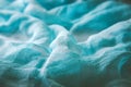 Texture of cian gauze cheesecloth material Royalty Free Stock Photo