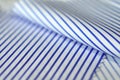 Close up texture fabric thin blue line and white of shirt Royalty Free Stock Photo