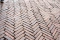 Close-up texture of gray clinker paving stones.