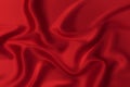 Close-up texture of natural red or pink fabric or cloth in same color. Fabric texture of natural cotton, silk or wool, or linen Royalty Free Stock Photo