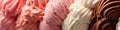 Close Up Texture Of Neapolitan Ice Cream. Banner. Panorama. Generative AI Royalty Free Stock Photo