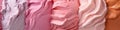 Close Up Texture Of Neapolitan Ice Cream. Banner. Panorama. Generative AI Royalty Free Stock Photo