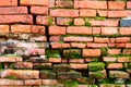 Close up,texture old orange brick wall Royalty Free Stock Photo