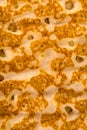 Close up texture of a pancake surface.