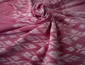 Close up of texture of pink color hand woven cotton fabric Royalty Free Stock Photo