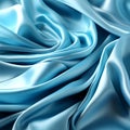 Close-up of texture of plain silver blue fabric with folds, Abstract Background Royalty Free Stock Photo