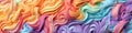 Close Up Texture Of Rainbow Sherbet Ice Cream. Banner. Panorama. Generative AI Royalty Free Stock Photo