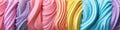 Close Up Texture Of Rainbow Sherbet Ice Cream. Banner. Panorama. Generative AI