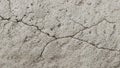 Close up texture of a rough, porous, light gray concrete surface with deep black cracks and a granular, bumpy appearance showing Royalty Free Stock Photo