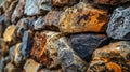 Close-up Texture of a Rustic Stone Wall Royalty Free Stock Photo