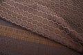 Close up of texture of Thai cotton knitted seamless pattern fabric Royalty Free Stock Photo