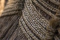 Close up and texture of traditional weaved Beehive huts in Swaziland