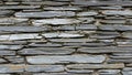 Close-up Textured Background of a Dry Stack Stone Wall with Irregular Grey and White Slate Slices Royalty Free Stock Photo