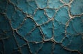 Close-up textured background with teal cracked surface. Aged material shows rough lines and patterns. Distressed paint on old Royalty Free Stock Photo