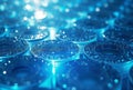 Close-Up of Textured Blue Circular Objects, generative ai Royalty Free Stock Photo