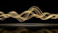 Textured Golden Wavy Lines Abstract Background with Reflection wave Royalty Free Stock Photo