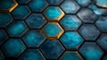 Close-up of textured hexagonal tiles - generative ai